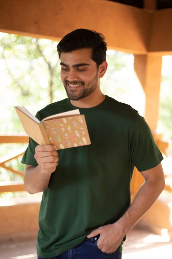 Solid Olive green men's Tshirt - Image 2